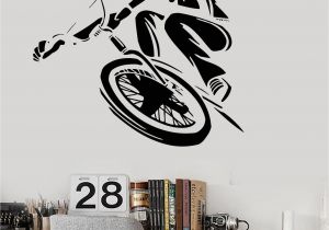 Cycling Wall Murals Vinyl Wall Decal Bmx Bike Cyclist Teen Room Art Urban Style Stickers