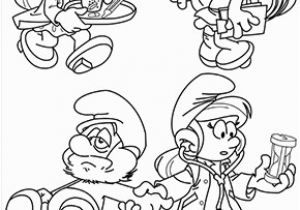 D is for Doctor Coloring Page Coloring Page with Three Smurfette Illustrations One where She is A