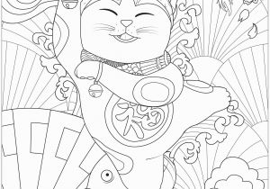 Dancing with the Stars Coloring Pages Dancing Maneki Neko Cat Japan Adult Coloring Pages