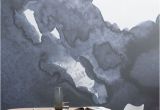 Dark Clouds Wall Mural Blue Waves Wallpaper