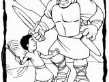 David and Goliath Coloring Pages with Story 20 Jonathan Und David Malvorlagen