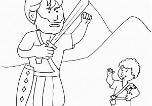 David and Goliath Coloring Pages with Story Goliath and David the Good Guy Kidmin