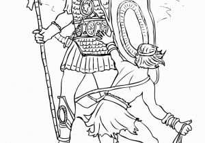 David and Goliath Printable Coloring Pages David and Goliath Fight Coloring Page