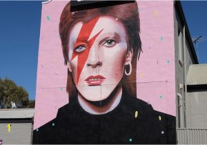 David Bowie Wall Mural David Bowie Mural by Lisa King at the Maid and Magpie