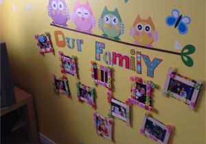 Daycare Wall Murals Family Photos Wall at Daycare so the Kids Can See their Family All