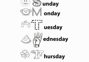 Days Of the Week Coloring Pages Days the Week Printable Coloring Pages Coloring Home