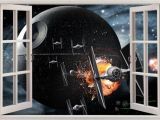 Death Star Wall Mural Star Wars Death Star 3d Okno Zobacz Kalkomania Åcienna