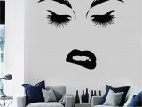 Decal Wall Art Mural Vinyl Wall Decal Beauty Woman Face Eyes Lips Lashes Stickers