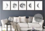 Decorative Wall Murals Prints Printable Wall Art Moon Phases Extra Wall Art Black and White