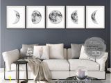 Decorative Wall Murals Prints Printable Wall Art Moon Phases Extra Wall Art Black and White