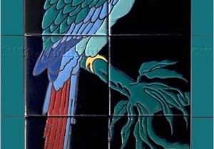 Decorative Wall Tiles Murals Decorative Tile Mural Single Green Parrot Catalina Style