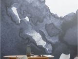Deep Blue Clouded Marble Wall Mural Blue Waves Wallpaper