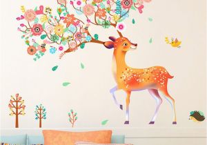 Deer Wall Mural Decals Stickerskart Pvc Deer Wall Sticker