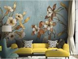 Design Your Own Wall Mural Vintage Floral Wallpaper Retro Flower Wall Mural Watercolor Painting