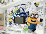 Despicable Me Wall Mural 3d Minions Wallpaper Cartoon Despicable Me Wall Mural