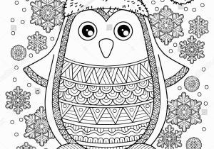 Detailed Christmas Coloring Pages for Adults Merry Christmas Jolly Penguin the Detailed Coloring