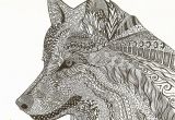 Detailed Wolf Coloring Pages for Adults Zen Wolf by J Richards Zentangle Inspired Art Wolf Art
