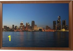 Detroit Skyline Wall Mural City Skyline at Night Detroit Michigan Wall Mural • Pixers • We