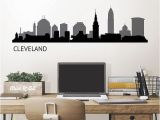 Detroit Skyline Wall Mural Cleveland Cityscape Wall Decal Art Kit by Wallpops