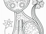 Dia De Muertos Coloring Pages Day the Dead Coloring Book Cat by Dia De Los Muertos