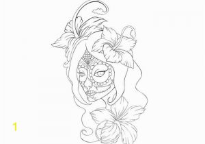 Dia De Muertos Coloring Pages Sugar Skull Girl Coloring Sheet for Dia De Los Muertos