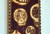 Dia Wall Murals Day Of the Dead Sugar Skulls Wood Burned Wall by Artholomew $300 00