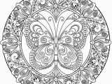 Difficult Mandala Coloring Pages Printable butterfly Mandala Design Patterns Pinterest