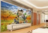 Digital Printing Wall Murals Großhandel Benutzerdefinierte Digital Print Wallpaper 3d Stereo Afrikanische Tierwelt Wohnzimmer Schlafzimmer Hintergrund Wanddekoration Wandbild