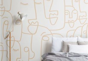 Digital Printing Wall Murals Nude Line Drawing Face Wallpaper Mural