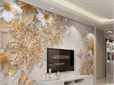 Digital Wall Murals Wallpaper Jewelry Flower butterfly Mural Wallpaper Modern Bedroom Backdrop Wall Home Decor 3d Landscape Wallpaper Murals Digital Wallpaper Discount