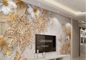 Digital Wall Murals Wallpaper Jewelry Flower butterfly Mural Wallpaper Modern Bedroom Backdrop Wall Home Decor 3d Landscape Wallpaper Murals Digital Wallpaper Discount