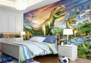 Dinosaur Murals Bedroom 3d Wallpaper Custom forest Tyrannosaurus Jurassic Dinosaur