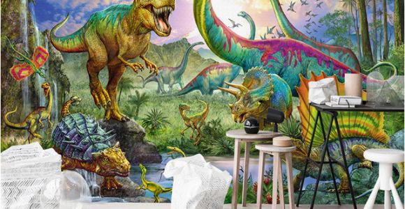 Dinosaur Murals Bedroom Wallpaper 3d Stereo Dinosaur Animal World Murals Children S