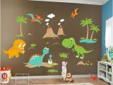 Dinosaur Train Wall Mural Children Wall Decals Dino Land Dinosaurs Wall Decal Wall Sticker