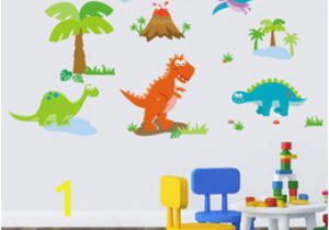 Dinosaur Wall Mural Stencils Lovely Dinosaur Paradise Wall Art Decal Sticker Decor for Kid S Nursery Room Home Decorative Murals Posters Wallpaper Stickers