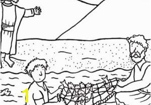 Disciples Fishing Coloring Page Disciples Catching Fish Coloring Page