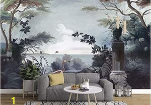 Discount Wall Murals Wallpaper Murwall Dark Trees Painting Wallpaper Seascape and Pelican