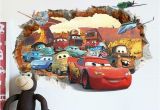 Disney Cars 2 Wall Murals Pixar Cars 2 3 Sticker Lightning Mcqueen Mater Pvc