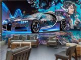 Disney Cars Murals Custom Mural Wallpaper Street Graffiti Sports Car Creative 3d