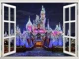 Disney Castle Mural Wallpaper 3d Ancient Princess Castle Window View Decal Wall Sticker Home Decor