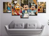 Disney Character Wall Murals Disney Characters Hawaii 5 Panel Canvas Print Wall Art In