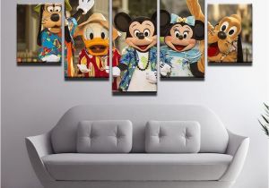 Disney Character Wall Murals Disney Characters Hawaii 5 Panel Canvas Print Wall Art In