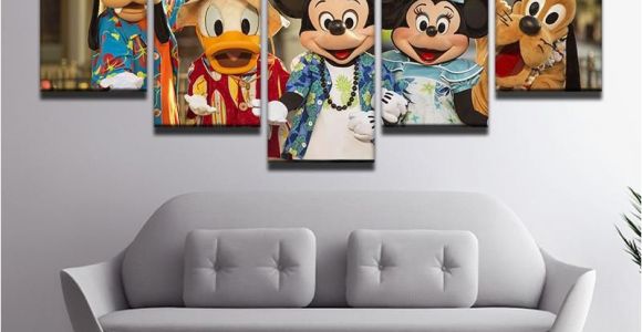 Disney Character Wall Murals Disney Characters Hawaii 5 Panel Canvas Print Wall Art In