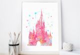 Disney Cinderella Castle Wall Mural Cinderella S Watercolor Print Disneyland Poster Download In