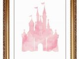 Disney Cinderella Castle Wall Mural Pink Cinderella Castle Print Water Color Wall Art Castle
