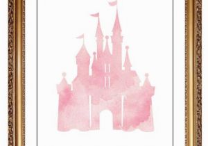 Disney Cinderella Castle Wall Mural Pink Cinderella Castle Print Water Color Wall Art Castle