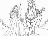 Disney Coloring Pages Tangled Rapunzel Princess Rapunzel and Maximus Horse Coloring Page with