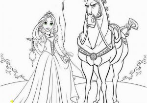 Disney Coloring Pages Tangled Rapunzel Princess Rapunzel and Maximus Horse Coloring Page with