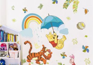 Disney Fairy Wall Mural Cartoon Winnie Pooh Animals Wall Decals Kids Rooms Nursery Home Decor 40 60cm Disney Wall Stickers Pvc Mural Art Diy Wallpaper