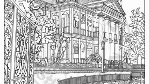 Disney Haunted Mansion Coloring Pages Disneyland Digital Adult Coloring Page Haunted Mansion